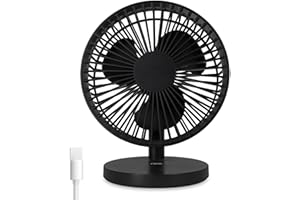 ADE Ventilateur silencieux | Ventilateur portable avec 3 vitesses | Petit ventilateur de table USB avec batterie de 2.000 mAh | Fan avec angle d'inclinaison de 90° | Léger et flexible | anthracite