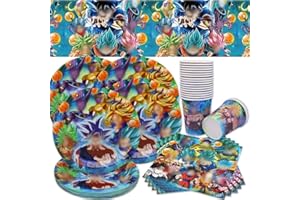 QWEPU Dra Stoviglie per Feste-41PCS Decorazione Festa di Compleanno Dra Decorazioni per Feste di Compleanno Decorazioni di Compleanno Piatti di Compleanno, Tazze, Tovaglioli