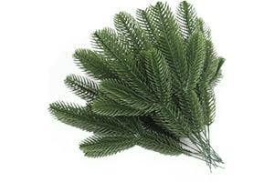 KZQXXT Pack of 50 Artificial Fir Branches, Christmas Decoration Branches, for Advent Wreath, Fir Garland, Christmas Tree, Table Decoration, Artificial Fir & DIY Crafts, Plastic Pine Leaves Like Real