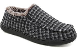 SMajong Zapatillas de Estar por Casa Hombre Invierno Cálido Pantuflas Zapatos con Antideslizante Suelo para Interior y Exterior Gr.40-46