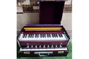 Krisha Krafts - Tragbare faltbare Harmonie aus Holz, 3,5 Oktaven, 9 Kappen, mit Koppler, Qualitätsprodukt (Made in Indien), violett