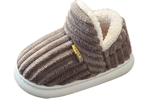 Kayferli Pantoufles d'hiver pour enfants filles et garçons, tout simplement chauds et antidérapants, pour l'intérieur, en peluche en coton, chaussons maison pantoufles, chaussures d'hiver pour filles