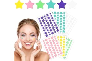Pickel Patches Sterne, Dwafill 6 Farben Pickel Pflaster Gesicht, Wasserdicht und Atmungsaktiv, Tag und Nachtanwendung, Pickel Patch Stern, Unsichtbares Acne Patch, Geeignet fur Maskerade, Verkleidung