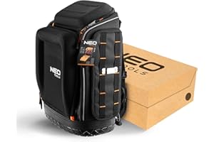 NEO TOOLS Werkzeugrucksack Werkzeugtasche 20l I Taschen für Zubehör | Werkzeugrucksack mit Gummiboden, robuster Tool Backpack mit Verstärkung für Elektriker, Klempner, Wartungsarbeiter 26 Taschen