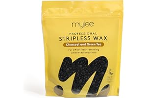 Mylee Professional Perlas de Cera Depilatoria 500g, Bolitas Para Usar Sin Bandas, Sin Dolor Para Cuerpo, Cara e Ingles (Carbón y Té Verde)