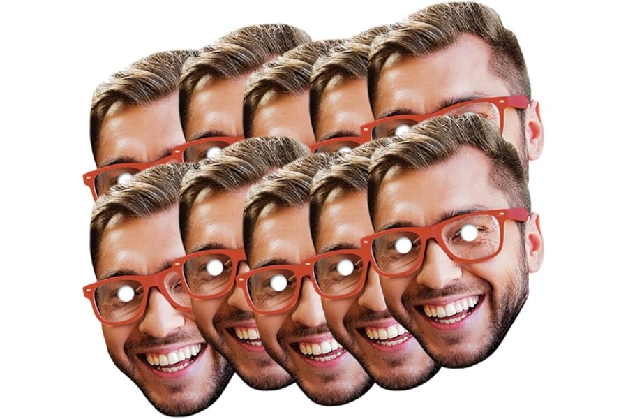 Personalised Photo Face Masks - Perfect For Hen Do, Stag Do, Birthday Party - Custom DIY Self Assembly Kit