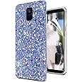 OKZone Galaxy A6 2018 Case [with HD Screen Protector], Bling Glitter Sparkle Designer Slim Fit Soft Gel TPU Silicone Skin Cover Anti-scratch Protective Shining Fashion Style Case (Blue)
