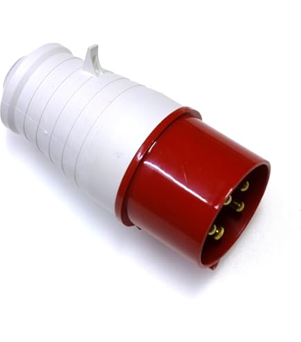 32 Amp 415V 5 Pin Interlock Socket - Switched 3 Phase Red IP44, 3P+N+E For Machinery, Welders, Industrial Equipment | Only Fits Matching Red Plug