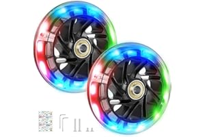 BUGYKIDO 2 Ruote LED per Buggy Board, 100mm Luci Rotelle con 4 Colori - Ricambi & Accessori per Passeggini