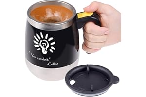 KARE & KIND 'Nawet łzawa kubek filiżanka do kawy – automatyczne mischender stal nierdzewna – do mieszania kawy, herbaty, gorącej czekolady, mleko, eiweissshakes, bouillon itp. – Idealnie nadaje się do biura, szkoły, Studio Fitness, domu – 400 ML/13,5 oz'