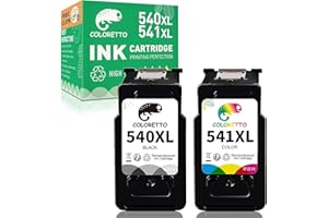 COLORETTO 540 XL 541 XL Cartouche d'encre Remanufacturées pour Canon 540XL 541XL Pixma MG3650 MG4250 MG3600 MG3550 MG3250 MG250 MG2150 MX475 MX470 MX535 TS5150 TS5151 TS5100 Imprimante Noir et Couleur