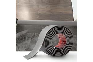 ZAYEJOD 2M PVC Floor Transition Strip Self Adhesive PVC Door Cover Divider Joining Strip Profile Flat Laminate Flooring Edge Trim Door Bar(4cm,Grey Wood Grain)