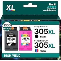 305XL Cartucce Rigenerate HP 305 Nero E Colore – 750+450 Pagine, Compatibili Con DeskJet 2720e, 2820e, 4100, Envy 6020, 6030, 6420, E Molti Altri - 5