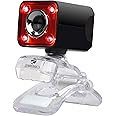 Zebronics Zeb-Crystal Pro Web Camera with USB Powered,3P Lens,Night Vision and Built-in Mic(RED)