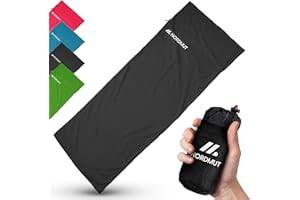 NORDMUT® Śpiwór turystyczny [z mikrofibry] z zamkiem błyskawicznym na całej długości, 220 x 90 cm, mały rozmiar po spakowaniu, wyjątkowo miękki