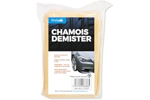 Simply CLE007 Car Wash Clean and Dry Natural Chamois Sponge, Cream, One Size