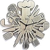 Instant Karma Clocks Kitchen Clock Wall Clock for Chef Restaurant Chef for Hobby Chefs Wall Art Utensils Design