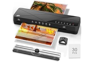 Crenova A3 Laminator, Laminator Machine 3-6mil with 30 Laminating Sheets 60s Quick Warm Up Auto-Off, 6 in1 Laminating Machine ABS Jam Free for Home Office School, Black