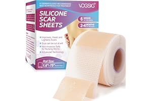 XAYGHE Silicone Scar Sheets, Size 1.6"X75", Ultra-Thin Breathable Flexible and Waterproof Medical-Grade Silicone Scar Tape, Improves and Lightens Surgical Keloid and Hypertrophic Scars