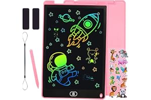 KidsPark Tavoletta da Scrittura LCD Tavoletta Grafica Colorata da 12 Pollici per Bambini, Tavolo da Disegno Cancellabile Portatile, Blocco da Disegno Giocattoli Educativi per Ragazzi e Ragazze, Rose