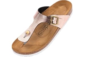 Palado Pantoletten Damen Kos - elegante Zehentrenner Made in Spain - bequeme Sandalen mit Kork-Fußbett - modische Sommerschuhe