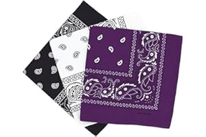PURECITY© Bandana Original Paisley Motif Cachemire Foulard Pur Coton Qualité Supérieure Vendu par Lot - 55cm x 55 cm - Nouvelle Collection