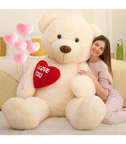 SNOWOLF FamilyBears Teddybeer, grote pluche beer, knuffeldieren, speelgoed, teddybeer, pop voor kinderen, vriendin, donkerbruin, 100 cm