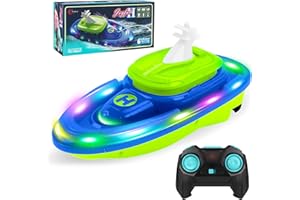 FORMIZON Bateau Ttélécommandé, sous Marin Télécommandé avec Fonction de Projection d'eau, Bateau RC Étanche, Bateau Radiocommandé avec lumière et Rotation à 360 Degrés (Blau)