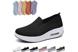 CHAGOO Lot de 5 paires de chaussures de marche orthopédiques à coussin d'air pour femme - En coton respirant