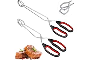 UICCVOKK Scheren Zange Küchenzange Schere, Kochen Grillzange Schere, Edelstahl Scherenzange, Scherenzange mit Griff, Edelstahl Grillzange Schere Barbecue Grillen Zange Barbecue Clamp Turner (2 pack(9/11 Zoll))
