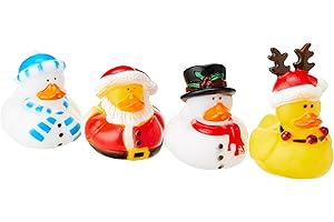 Baker Ross Funky Christmas Ducks - Pack of 4, Christmas Party Bag Fillers for Kids (X275)
