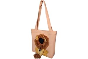 UFRITAN Pet Canvas Shoulder Carrying Bag, Cute Lion Shaped Cat Carrier, S Size Portable Kitten & Puppy Tote, Cozy Carriers for Small Dogs, Cats, and Pets, Handbag for Outdoor, Shopping, and Camping
