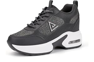 AONEGOLD® Damskie buty typu sneakers z klinowym obcasem, 8 cm, oddychające buty rekreacyjne