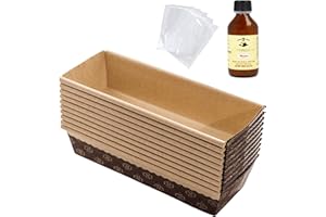 PASTICCERIA FRACCARO 1932 Kit Stampo per Plumcake (5pz x 400 gr) + Aroma per Dolci Fraccaro (1pz - 100 ml) + Sacchetto (5 pz), Stampi di Carta di Pura Cellulosa ideale per l’uso in Forno, resistente al calore 200°C