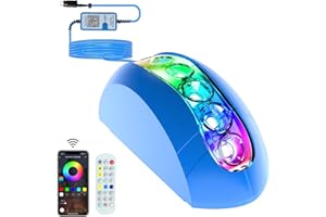 FCXJTU 18W LED Pool Light, 12V Smart Farbe Wechselnde Unterwasserleuchten mit APP-Steuerung, Dimmbar, Timer Zeitplan, IP68 Fernsteuerung Pool Lichter Poolbeleuchtung mit 10m Kabel