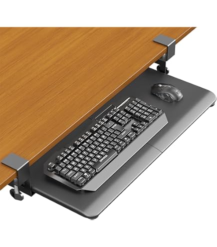 Wood Keyboard Tray, 54/60/70x27cm, Adjustable Sliding Keyboard Tray, Keyboard Holder, Mouse Storage, 5 Colors, Ergonomic, Posture Improvement, Under - View #4