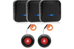 CHUNHEE Notrufknopf für Senioren/Krankenpflege Ältere Panikalarm/Funkalarm Sender und Empänger SOS Alarm Kabellos für Pflegebedürftige Geduldig Älterer Mann