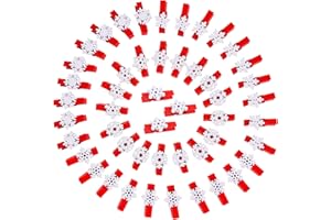 JOFONY 50 Mollette in Legno per Natale, 3,5 cm, Natalizie, per Foto, Confezioni per Bomboniere, Decorazioni Natalizie