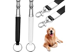 SHULLIN 2 STK professionelle Hundepfeifen Ultraschall Pfeife Hochfrequenz Dog Training Kit HundPfeife Einstellbare Hochfrequenz Hunde Zubehör mit Pfeifenband für Trainieren Hunden(Schwarz,weiß)