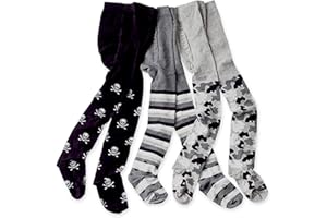 wellyou – Kinder Strumpfhosen Mädchen & Jungen – 3er Set Baby-Strumpfhosen mit Muster – bunte Baumwollstrumpfhosen aus Ökotex zertifizierten Materialien (gr 62-146)