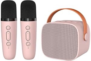 Meltrck Karaoke Infantil 2 Microfonos Inalambricos Karaoke, microfono con Altavoz, Regalos para niñas de 4 5 6 7 8 9 10 11 12 años, Adecuada para Fiestas y Viajes para niños y Adultos, Rosa