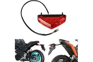DREAMIZER Fanale posteriore del freno del motociclo, 12V 9 LED omologato E Moto Stop Running Fanale posteriore Fanale posteriore universale per moto ATV Dirt Bike Scooter.
