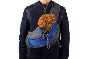 Ducomi® VIP Pets My Pet Sac de transport à bandoulière pour chien et chat L bleu