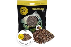 CARP TARGET - Amorce de pêche - Chanvre - Colza - mélange de Particules d'amorçage - Amorce Cuite pour carpes et amours - Grains prêts à l'emploi - Conditionnée sous Vide