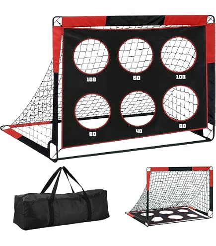 Lot De 2 Cages De Foot OM – Olympique De Marseille, 120x77x77 Cm, Polyester, Pliables, Avec Sardines Pour L’ancrage