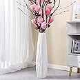 GDSZJLJ White Ceramic Vase, 17.7" Tall Floor Vase Large Flower Vase Decorative Vases for Modern Home Decor Living Room Office Bedroom Table Centerpieces Shelf Kitchen Wedding Farmhouse Décor