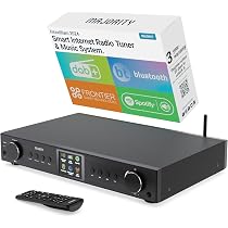 Majority Bard : Système HiFi 2.1 100W – Radio Internet WiFi DAB+ FM Avec Spotify Connect, Podcasts, Bluetooth, AUX, USB, Double Alarme, 90+ Préréglages Et Télécommande