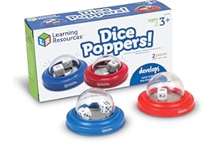 Learning Resources Dice Poppers, Ages 3+, Dice Game Accessory for Kids, Maths Learning Toy, 2-Piece Set for Home & Classroom