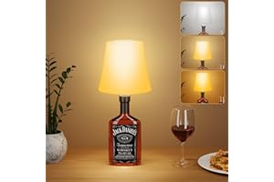 SURIGHT Lampada da Tavolo LED Senza Fili, Ricaricabile Lampada Bottiglia, Lampada Comodino Luminosità Regolabile,Temperatura Tricolore+RGB,IP54 Impermeabile per Ristorante,Campeggio(Non includendo Bottiglie)