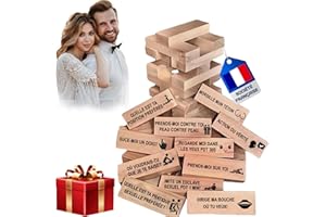 NEDIT Jeux pour Adultes Coquin en Français - Jeux de Tours de 48 Blocs Érotiques Français - Jeu en Bois pour Pimenter Sa Soirée - Couples Sexy - Sensuel/Hot/Sexuel - Jouet Toy's Couple (Édition classique)